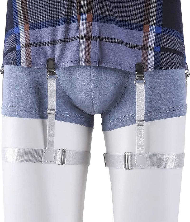 Kedofe Men Shirt Stays Adjustable Elastic Shirt Garter Shirts Holder with Non-slip Locking Clamps for Police Military - Image 2